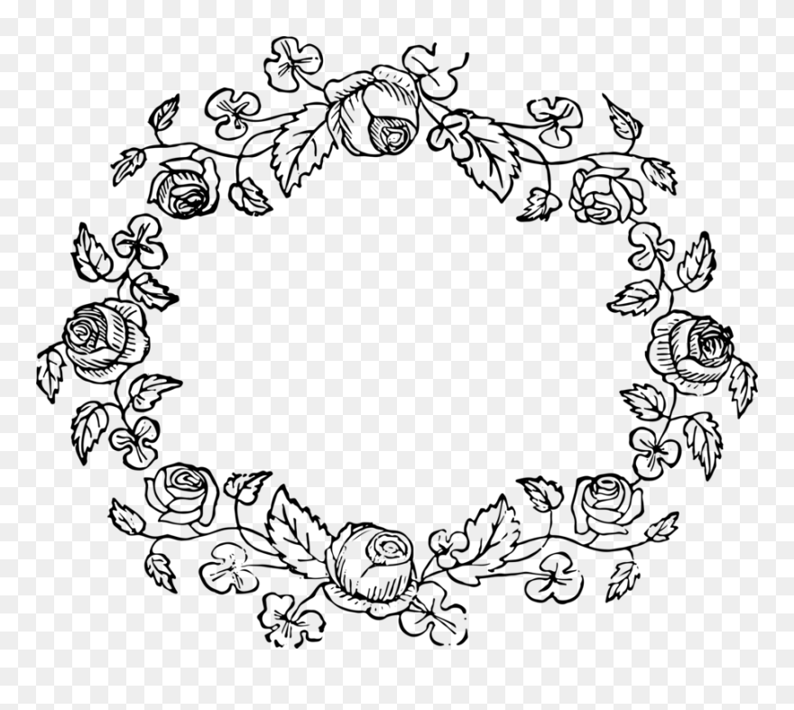 Art,monochrome Photography,plant - Free Embroidery Wreath Patterns Clipart