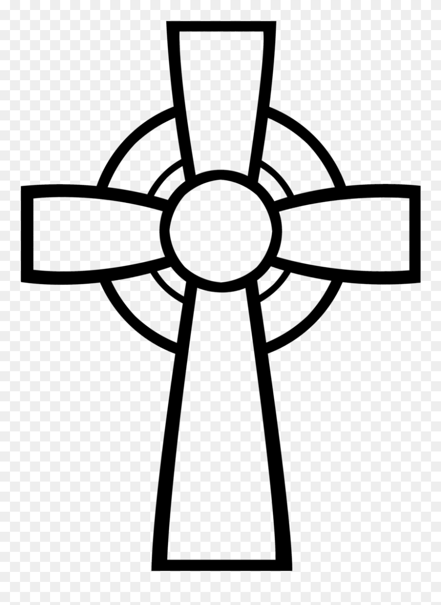 Simple Outline Celtic Cross Clipart