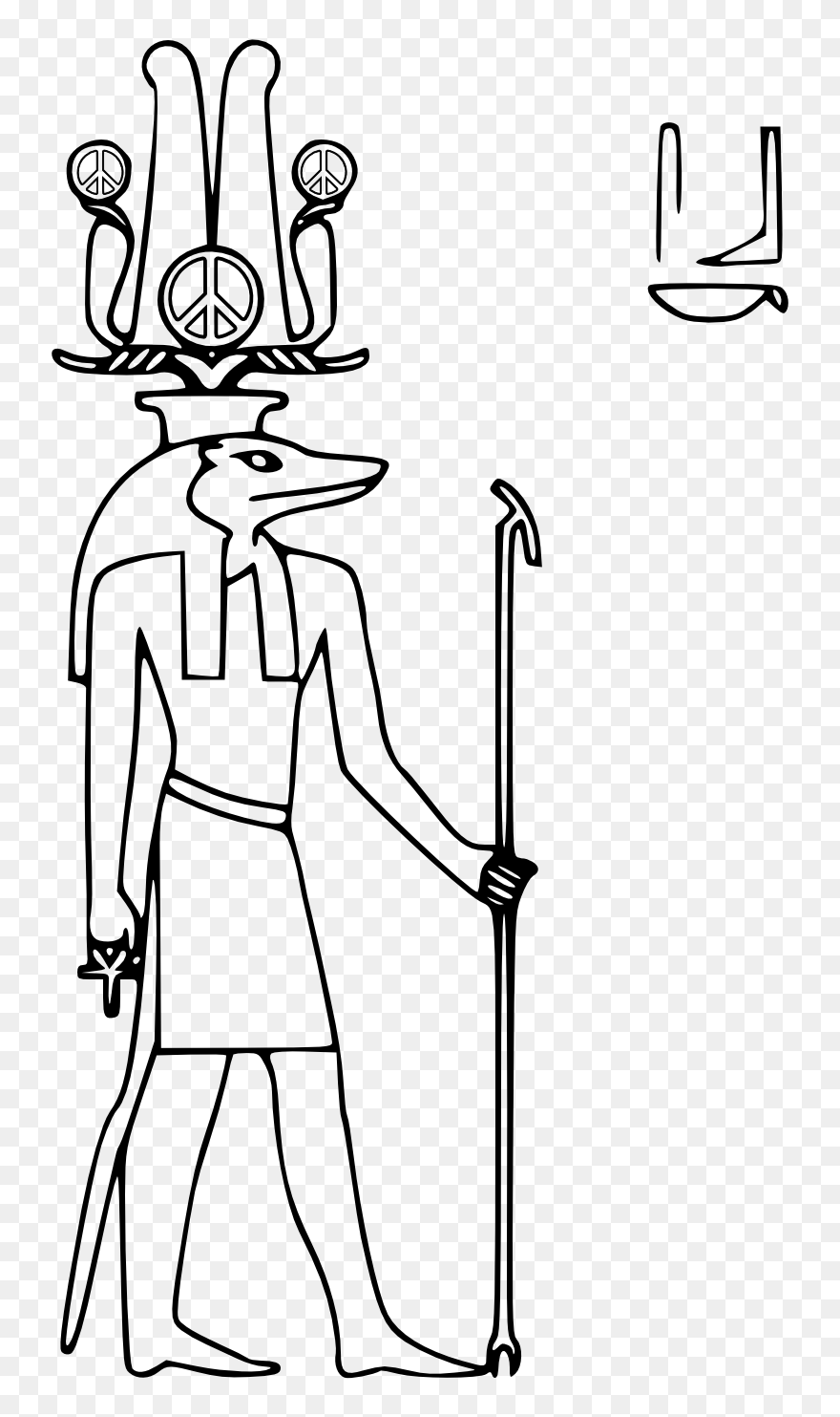 Scalable Vector Graphics Peace Sign Egyptian God Sobek - Sobek Egyptian God Coloring Clipart