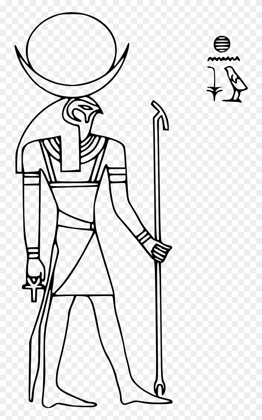 Sledding Drawing Egyptian - Ra Egyptian God Drawing Clipart