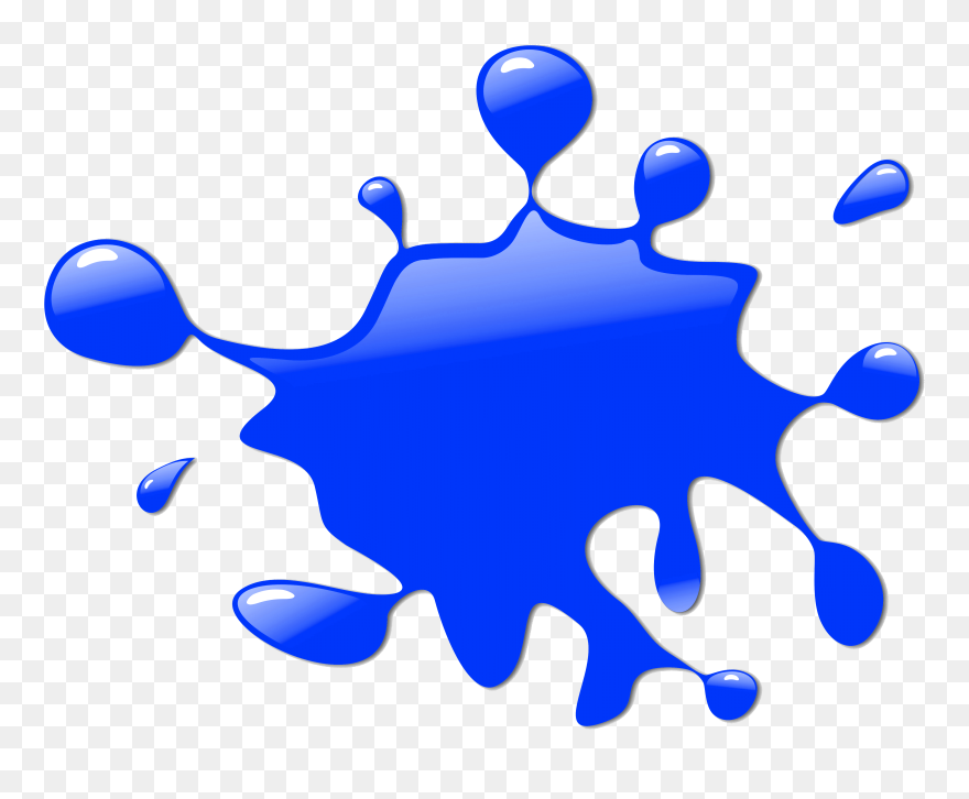 Transparent Blue Splatter Png - Blue Paint Splatter Clipart
