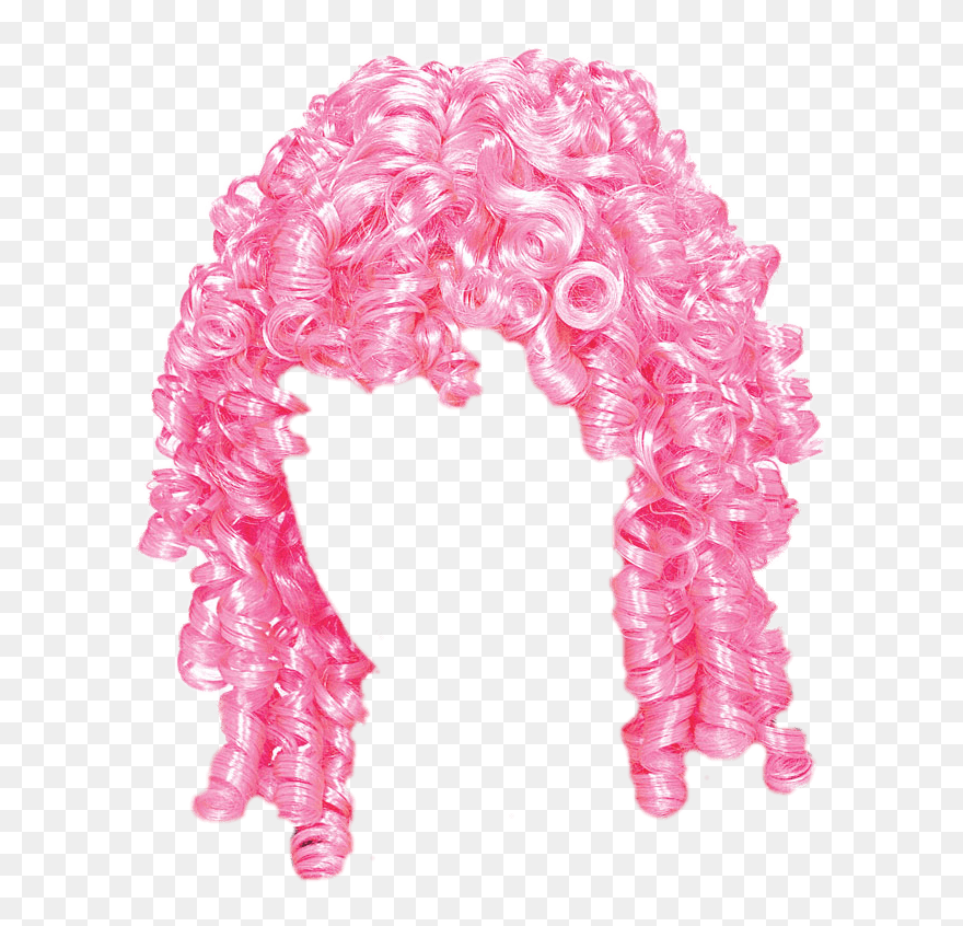 Wig Pink Curly Clip Arts - Pink Wig Transparent - Png Download