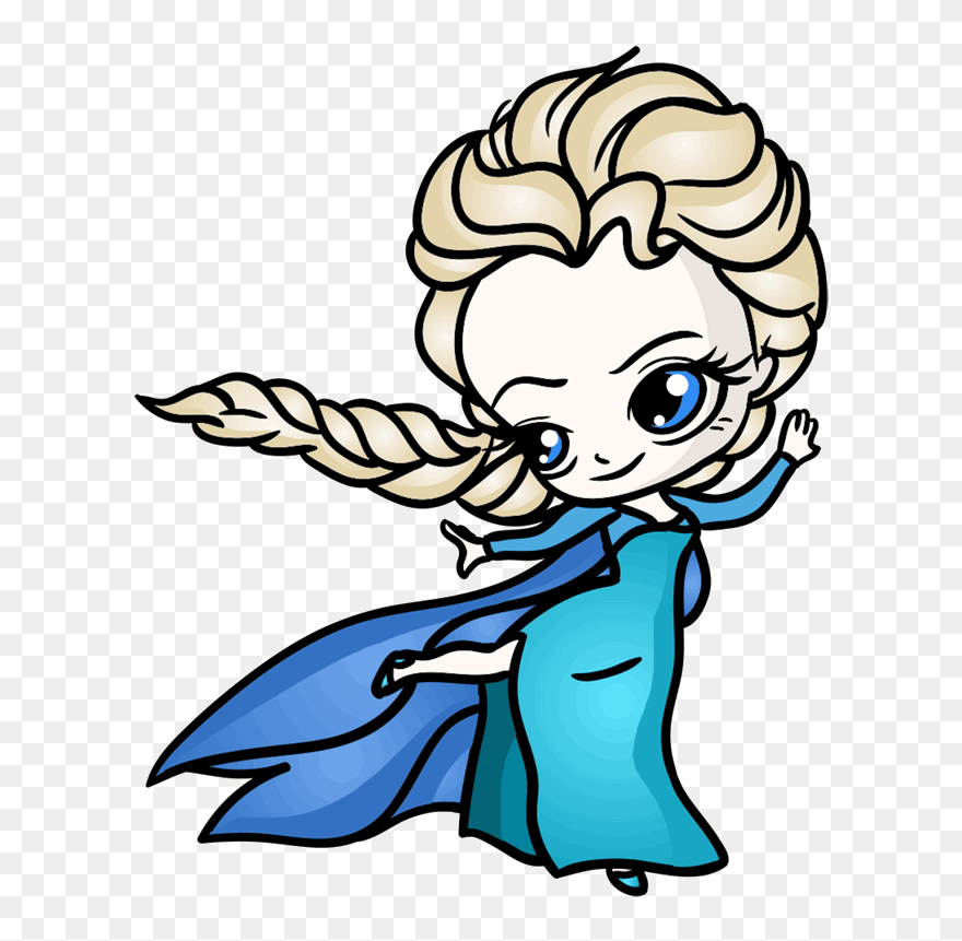 Learn Easy To Draw Elsa Queen Chibi Step - Easy Chibi Clipart