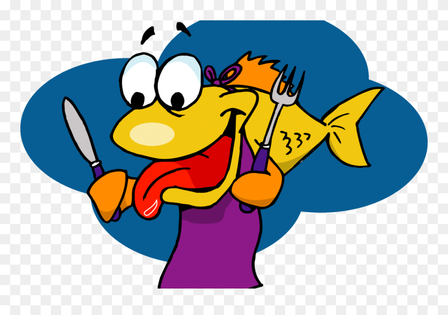 Fried Fish Clipart Graphic Transparent Stock All You - Fish Holding Knife And Fork - Png Download