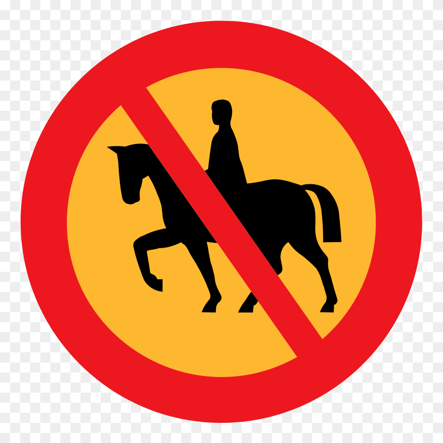 No Horse Riding Sign - Horse Not Allowed Sign Clipart
