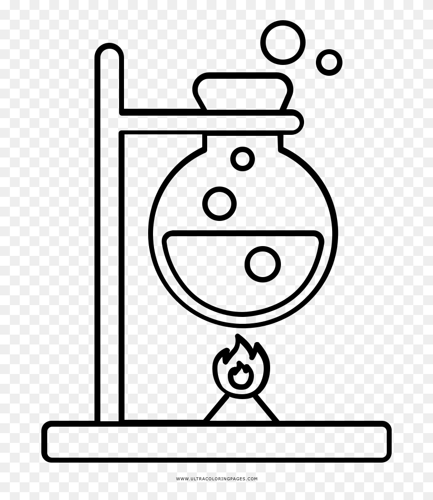 Bunsen Burner Coloring Page - Line Art Clipart