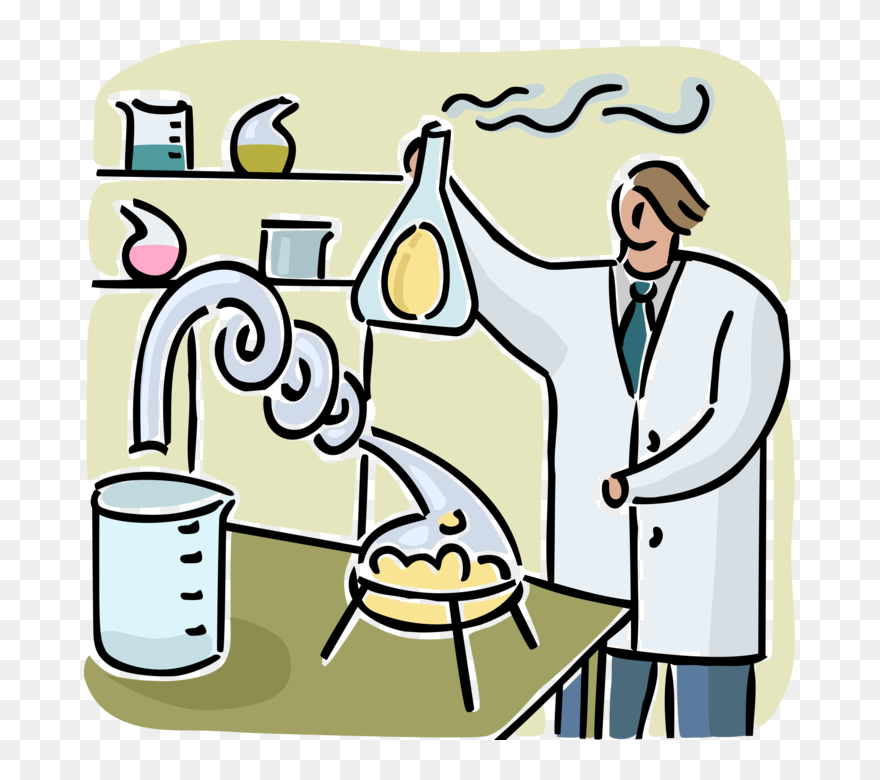 Vector Illustration Of Chemical Industry Laboratory Clipart