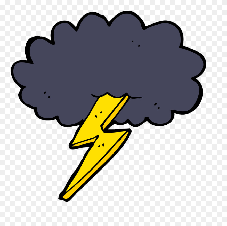 Storm Cloud Clipart - Cartoon Lightning Bolt - Png Download