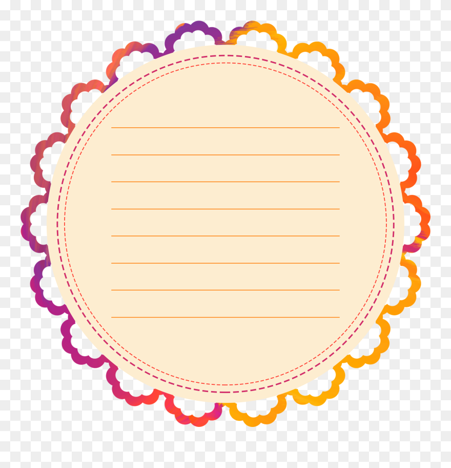 Border Box Text Cute Png And Psd - Circle Clipart