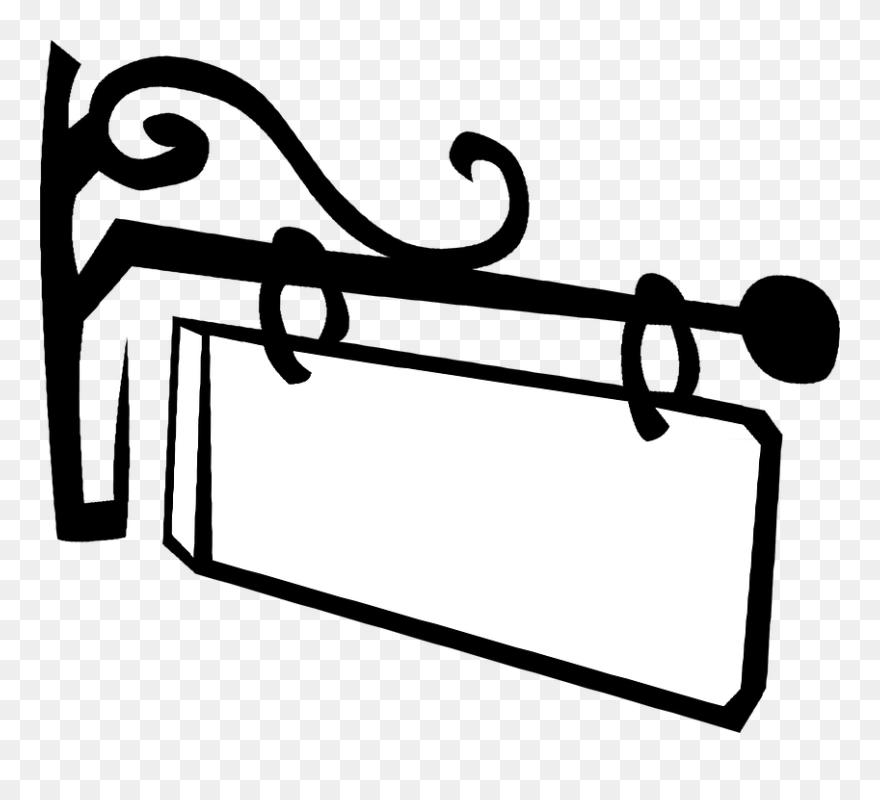 Hanging Sign Post Clipart - Png Download