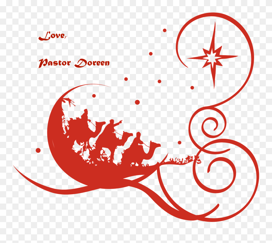 Decorative Red Epiphany Clipart - Religious Free Christmas Clip Art - Png Download