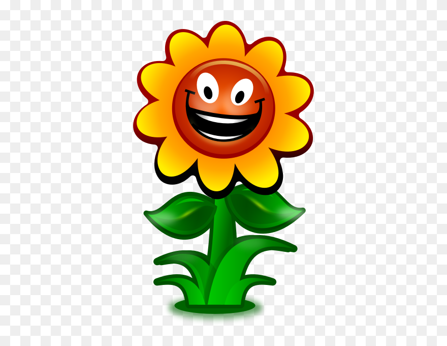 Vector Image Of Game Flower Character Smiling - Happy Sunflower Clipart - Png Download