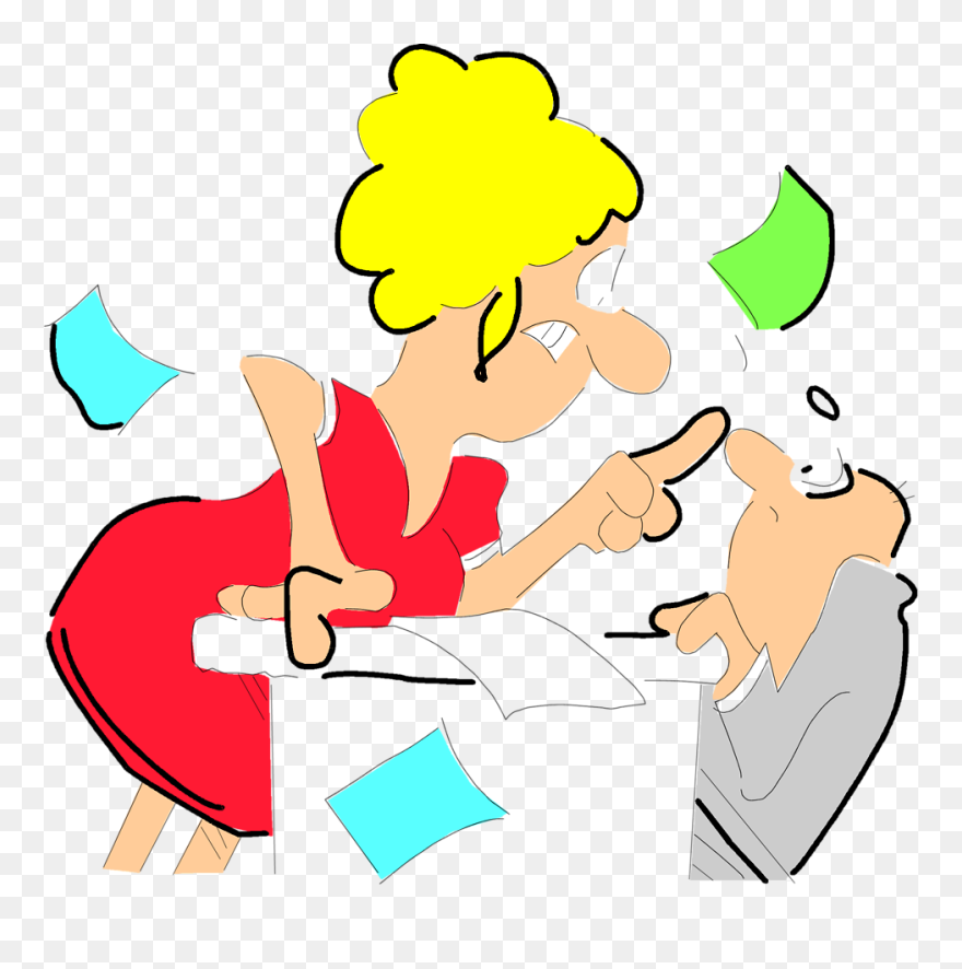 Woman Screaming At Man Cartoon Clipart