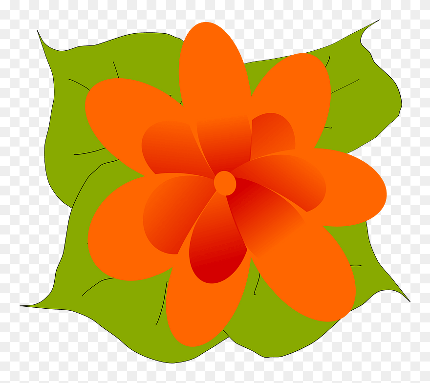 Flower3 Clipart - ดอกไม้ การ์ตูน สี ส้ม - Png Download