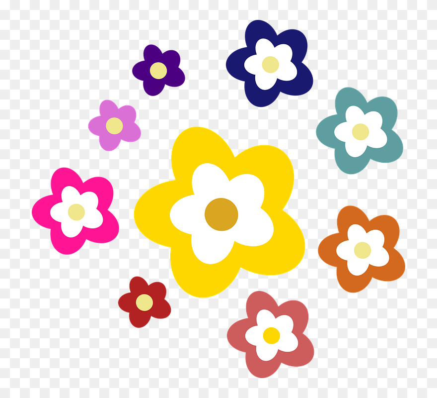Transparent Herbs Clipart - Small Colorful Flowers Clipart - Png Download