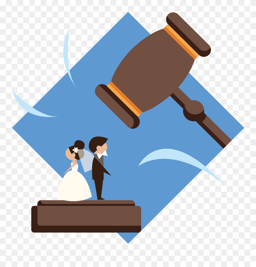 A Wedding Couple That Is Being Pounded By A Gavel Clipart