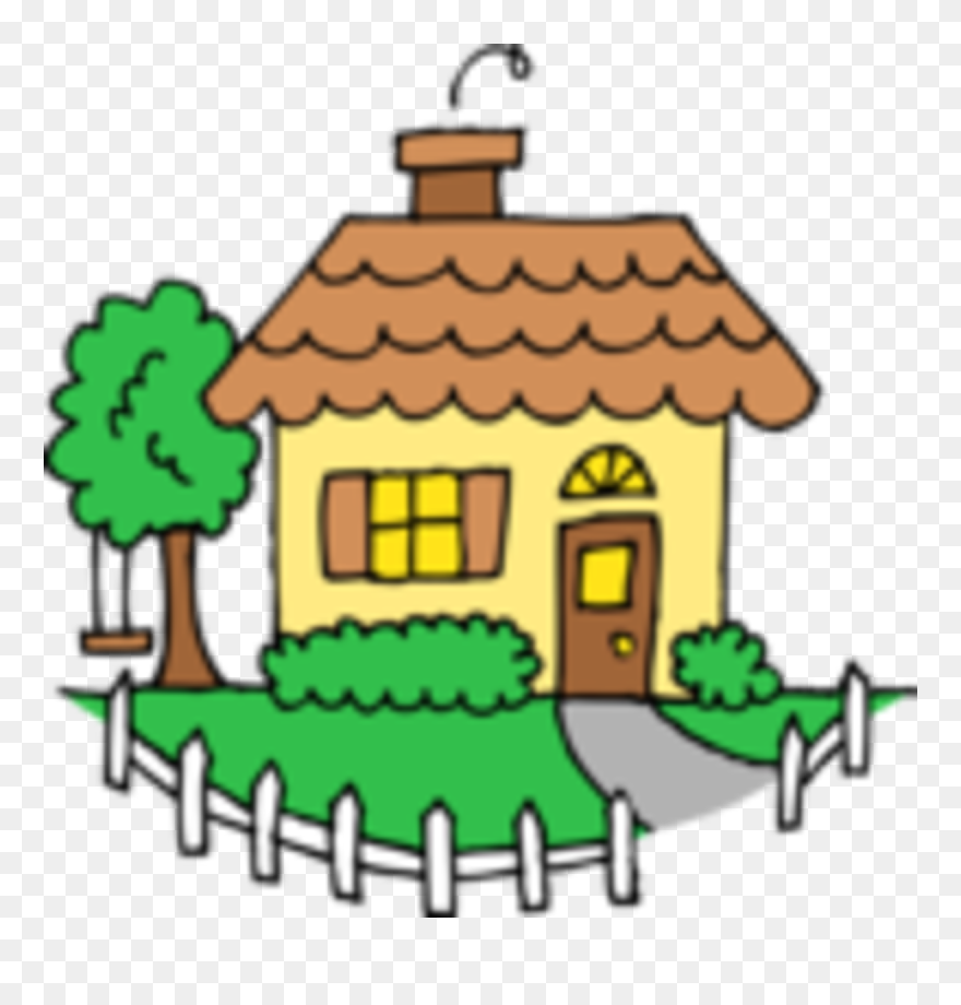 White Picket Fence House Drawing Clipart