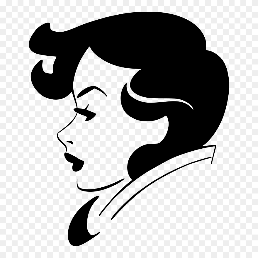Woman Face Outline Profile Clipart