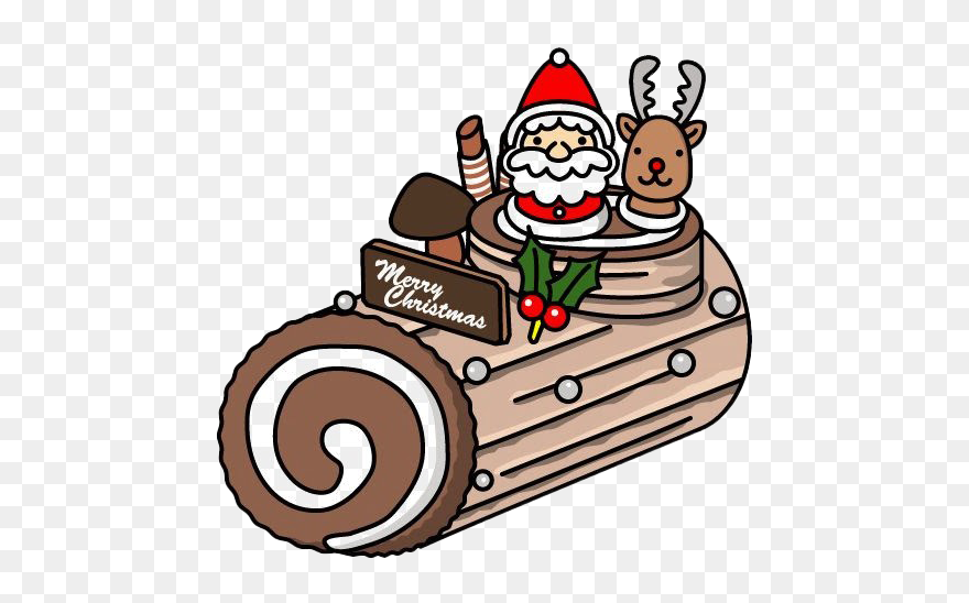 Yule Log Png Transparent Image - Yule Log Cake Cartoon Clipart