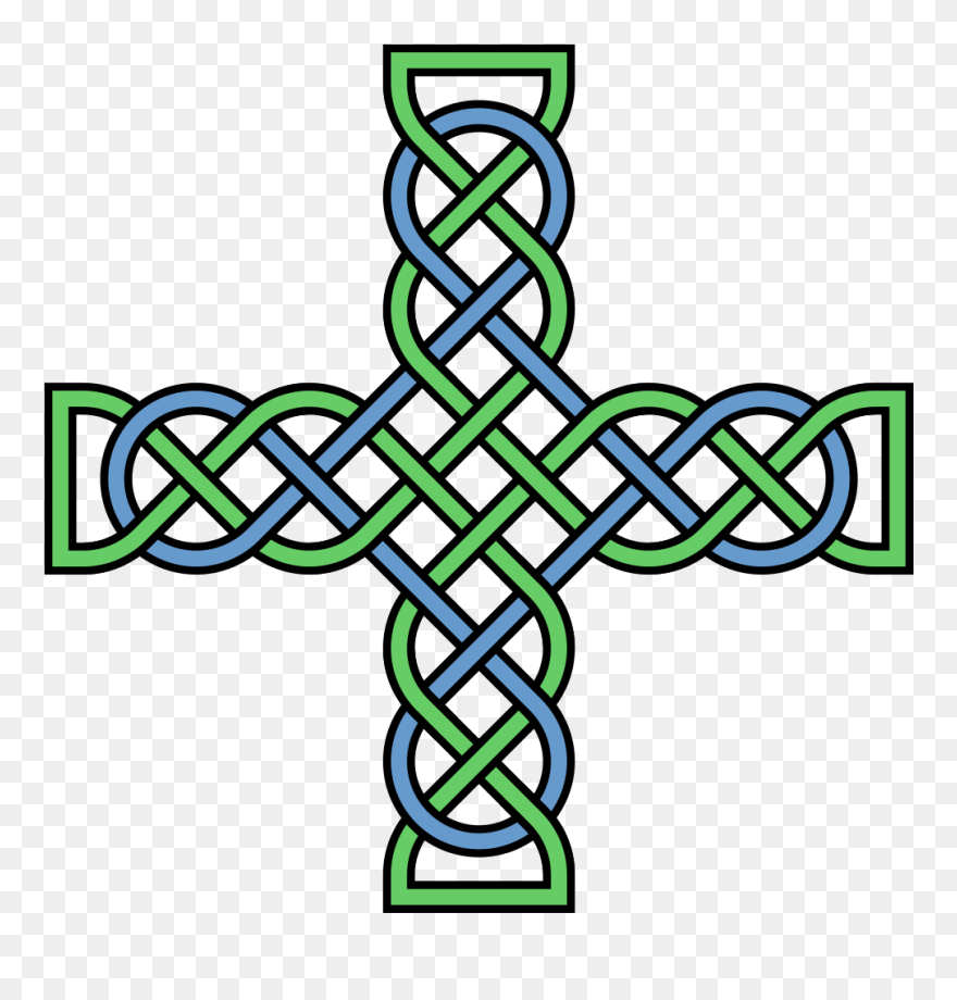 Fileknotwork Cross Multicolored - Celtic Cross Free Clip Art - Png Download
