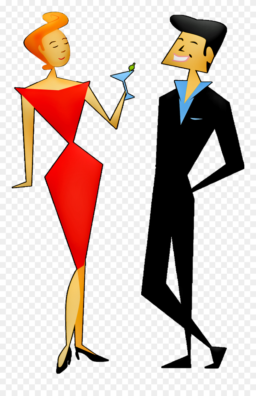 Man And Woman Party Retro Man Free Photo - Illustration Clipart