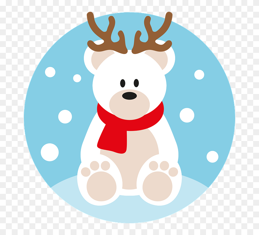 Cartoon Polar Bear And Snow Clipart
