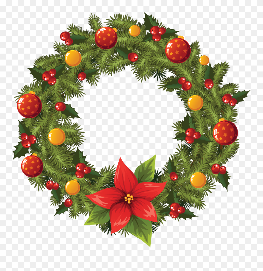 María José Argüeso - Vector Christmas Wreath Clipart - Png Download
