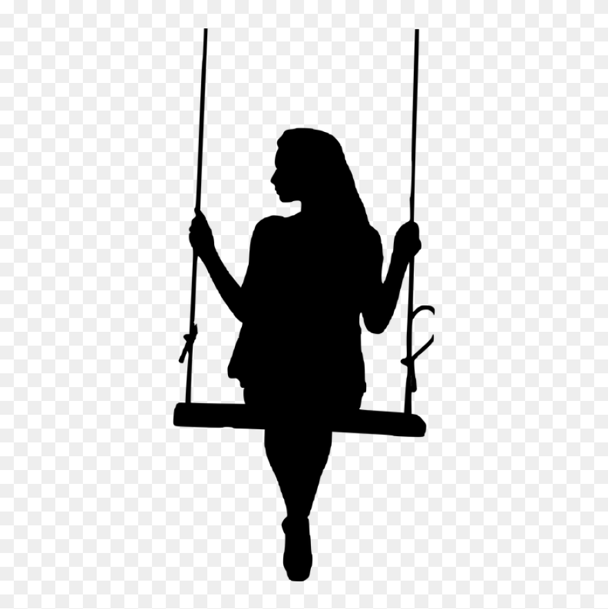 Girl On Swing Silhouette Clipart