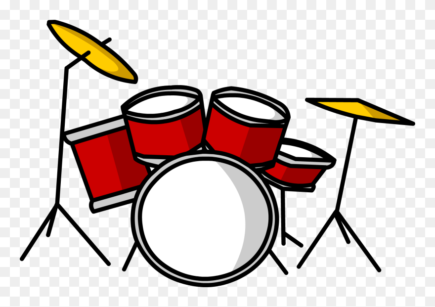 Red Drum Set Clipart - Drums Clipart - Png Download