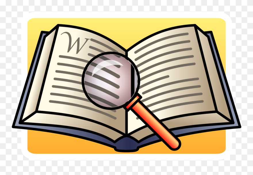 Magnifying Glass With Book Clipart