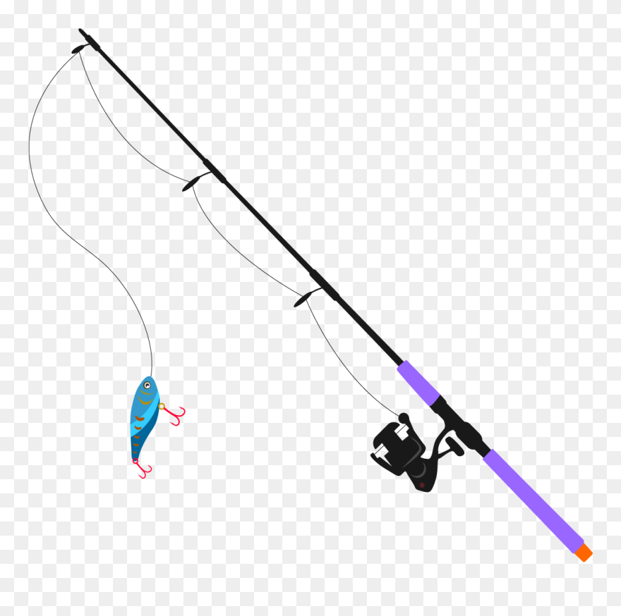 Library Of Fish Rod Banner Black And White Png Files - Fishing Pole Clipart Transparent