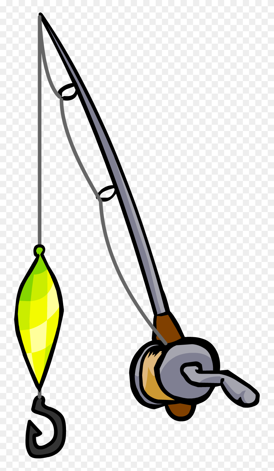 Flashing Lure Fishing Rod - Club Penguin Fishing Rod Clipart