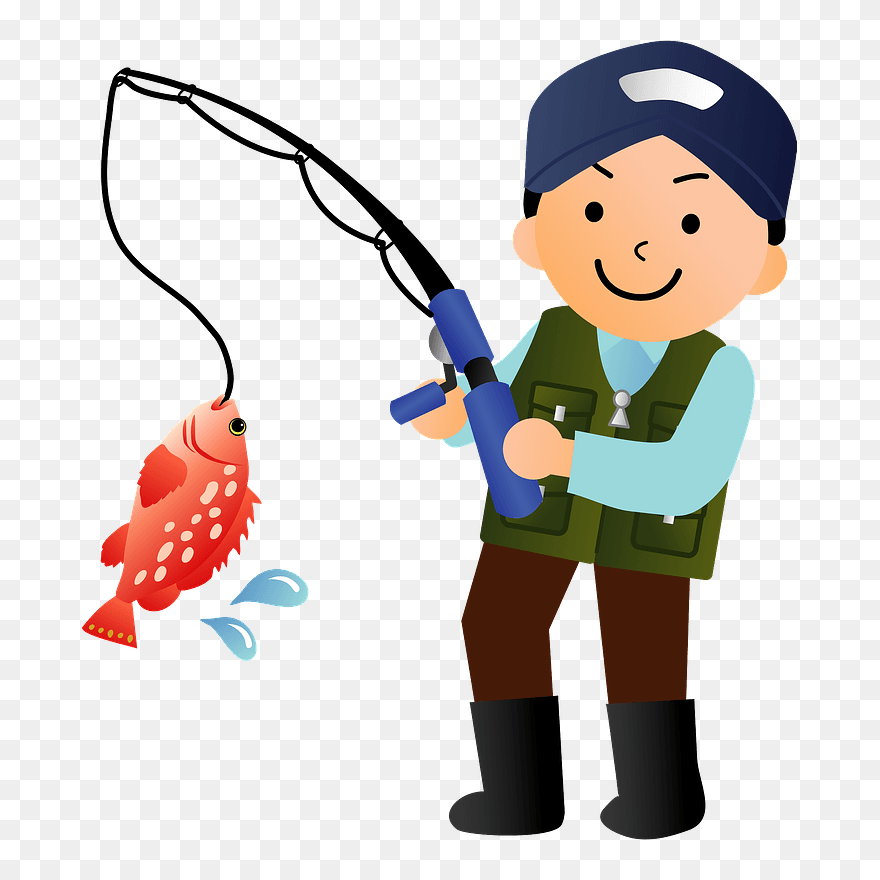 Fishing Man Clipart - 魚の 釣り 方 を 教える - Png Download