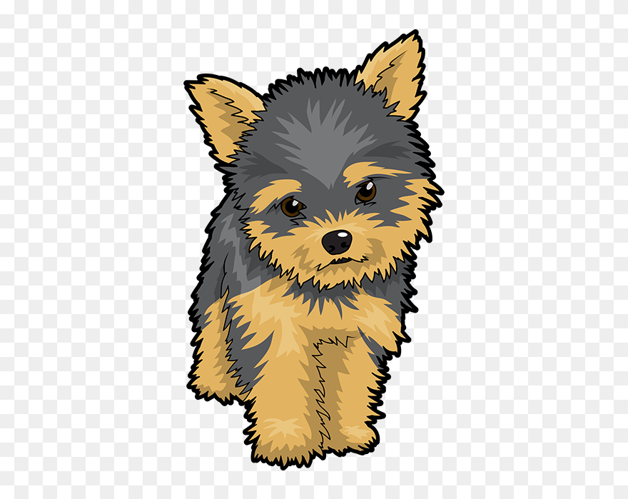 Cute Yorkshire Terrier Dog Png Clipart - Yorkie Clipart Transparent Png