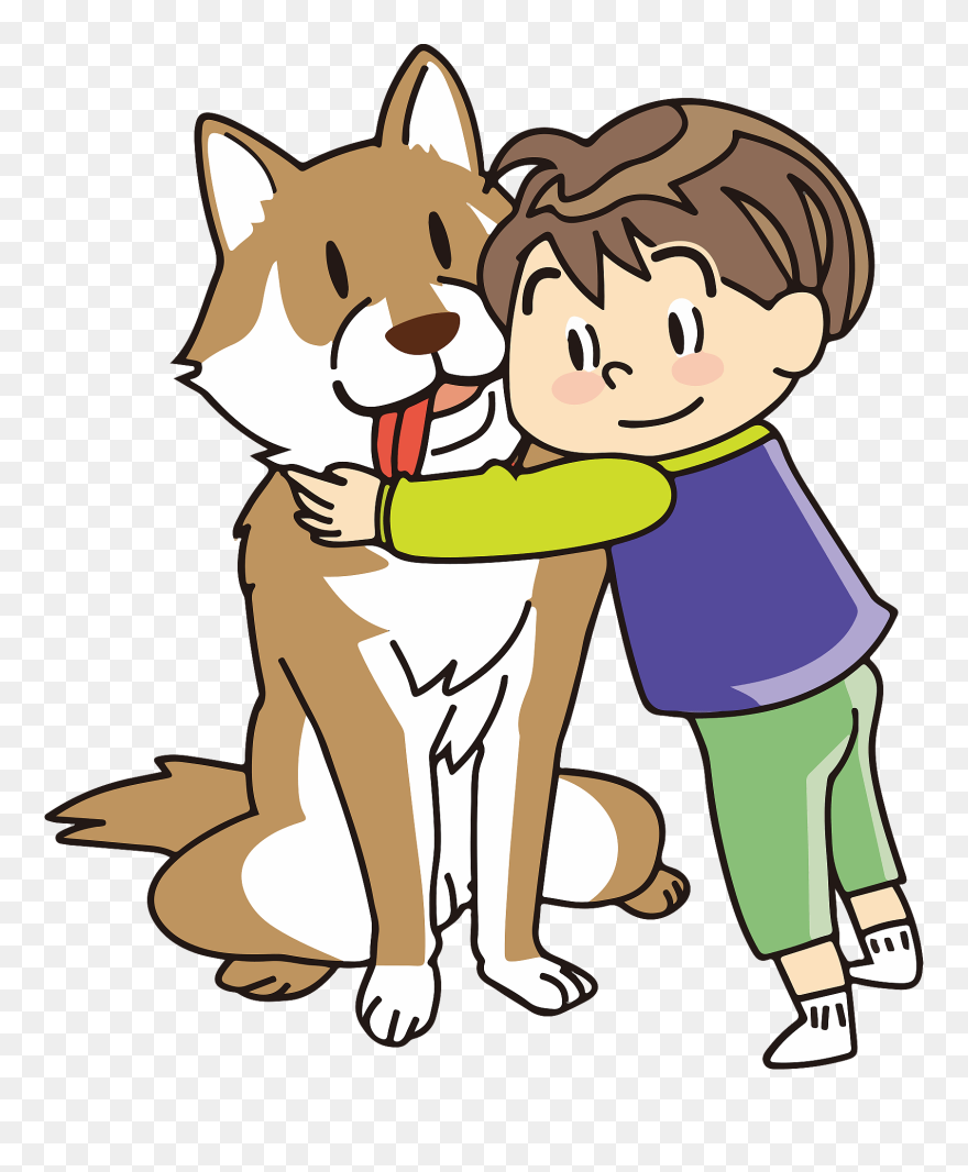 Child Boy Dog Pet Clipart - Cartoon - Png Download