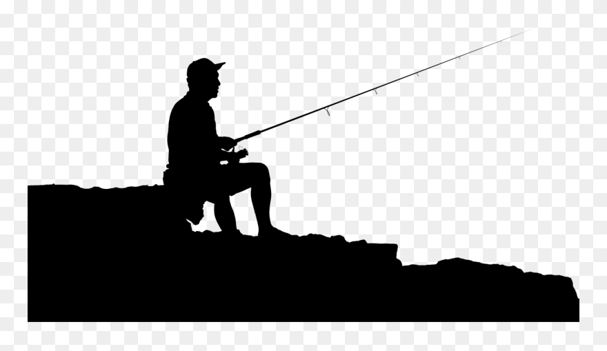 Person Sitting Down Fishing Clipart