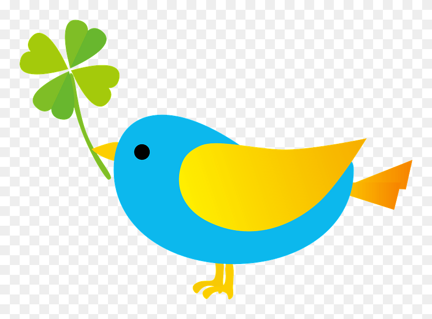 Blue Bird Clover Clipart - 無料 素材 イラスト 鳥 - Png Download