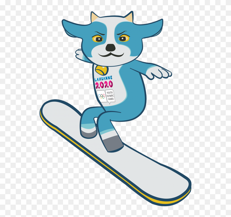 Yodli Snowboard - Youth Winter Olympics Mascot Clipart