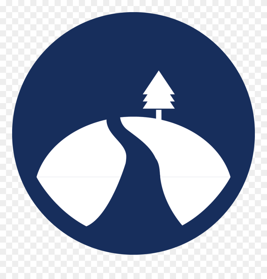 Tree And Road - Circle Clipart