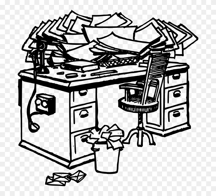 Messy Office Clipart - Png Download