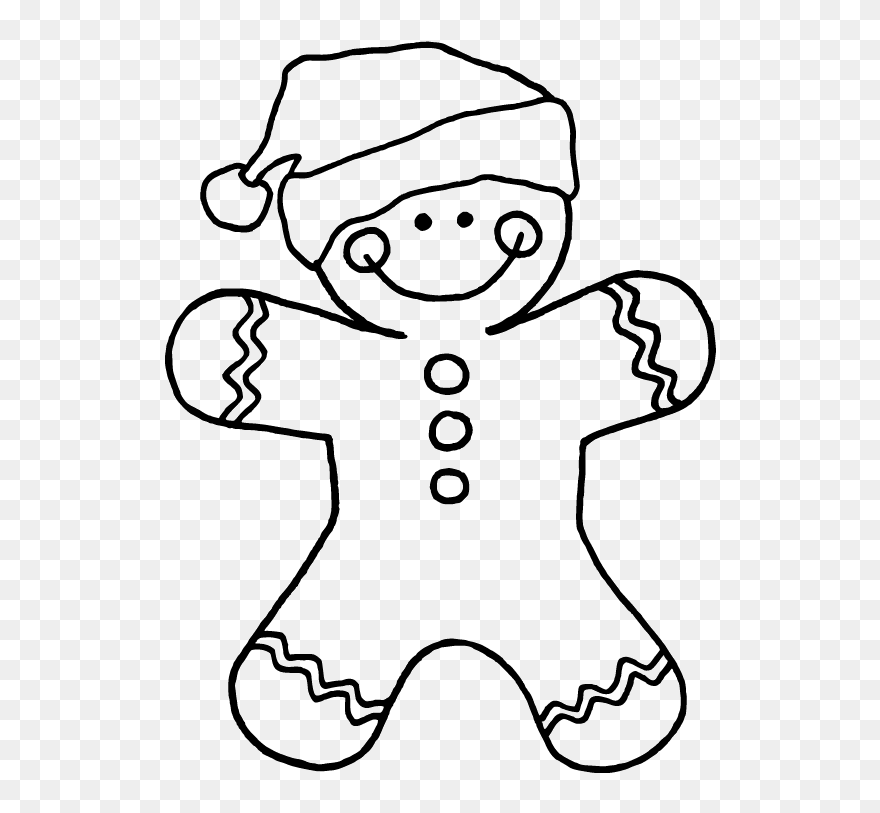 Transparent Gingerbread Girl Png - Christmas Gingerbread Man Colouring Pages Clipart