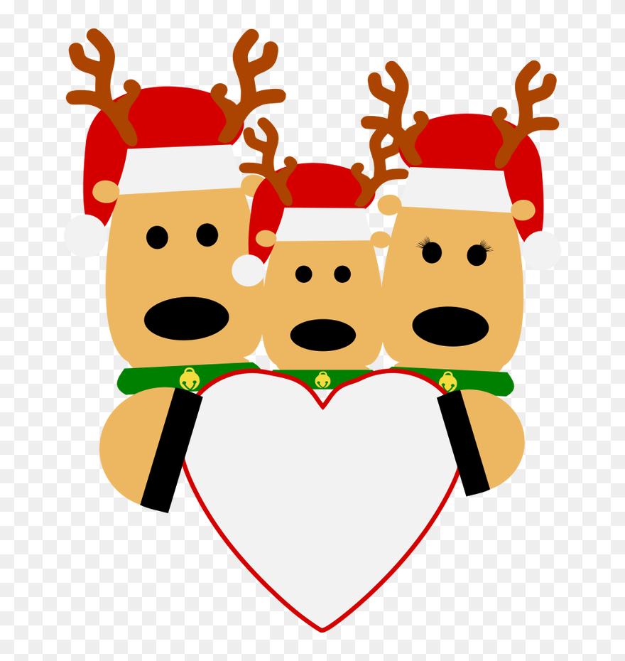 3 Reindeer Ornament Svg Clipart