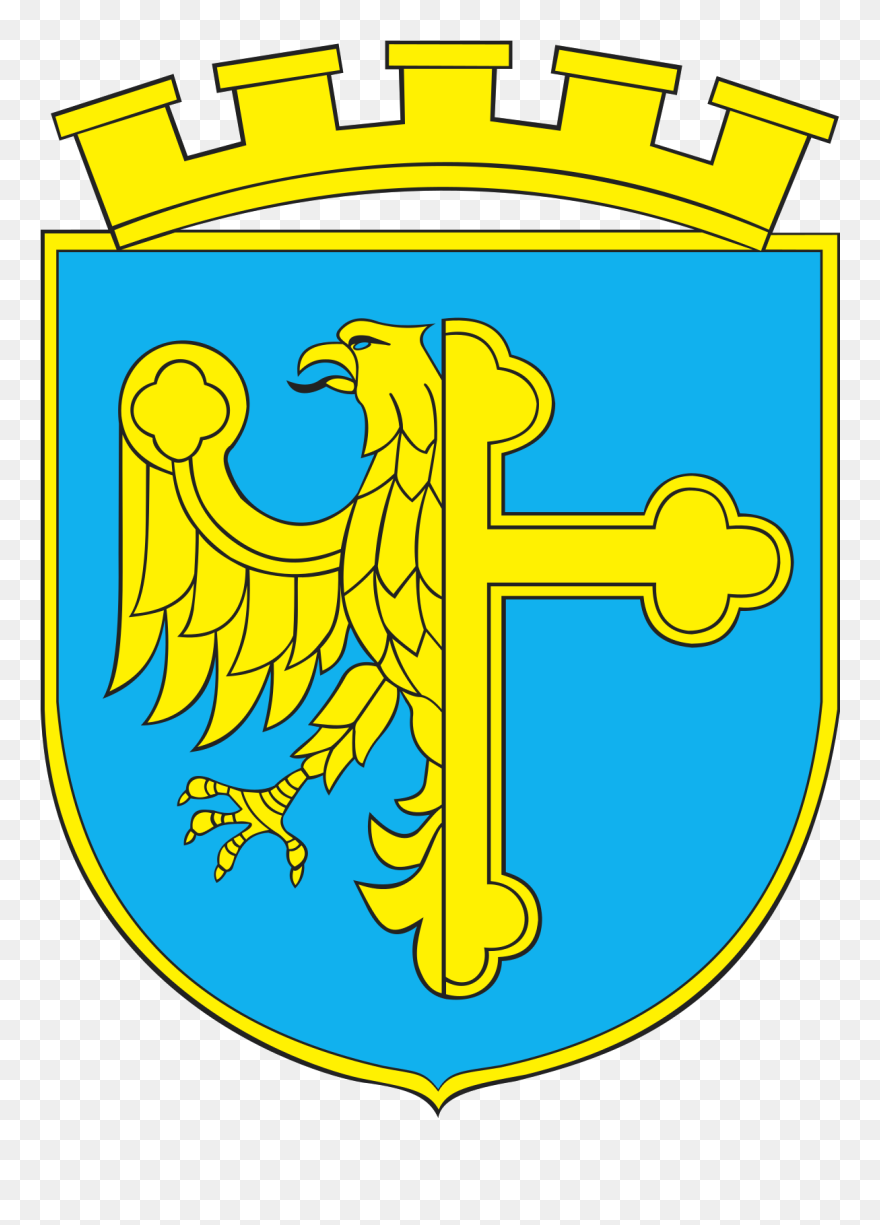 Vector Clip Art Of Coat Of Arms Of Opole City - Eagle And Cross Coat Of Arms - Png Download