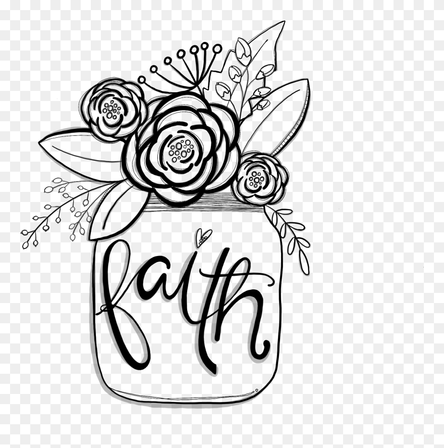 Flower Jar Doodles Clipart