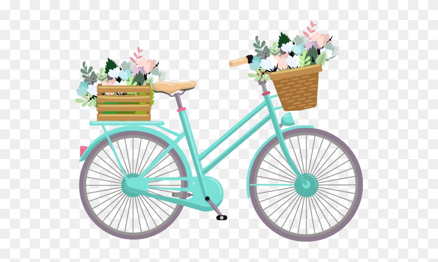 Flowers Bicycle Basket Png Clipart