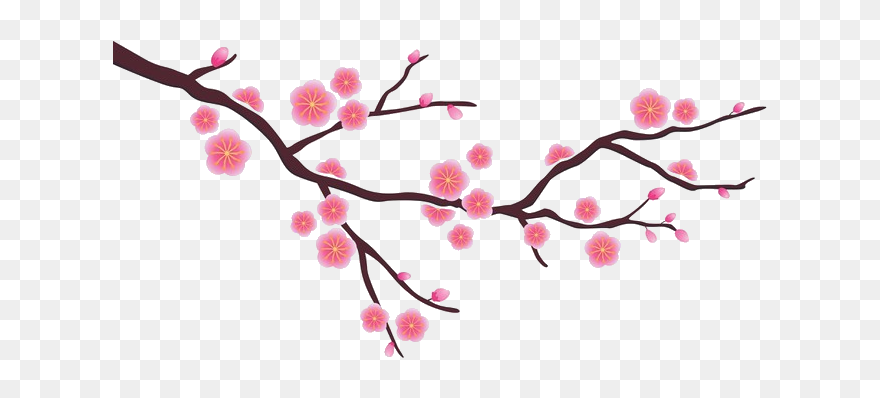 Simple Cherry Blossom Stencil Clipart