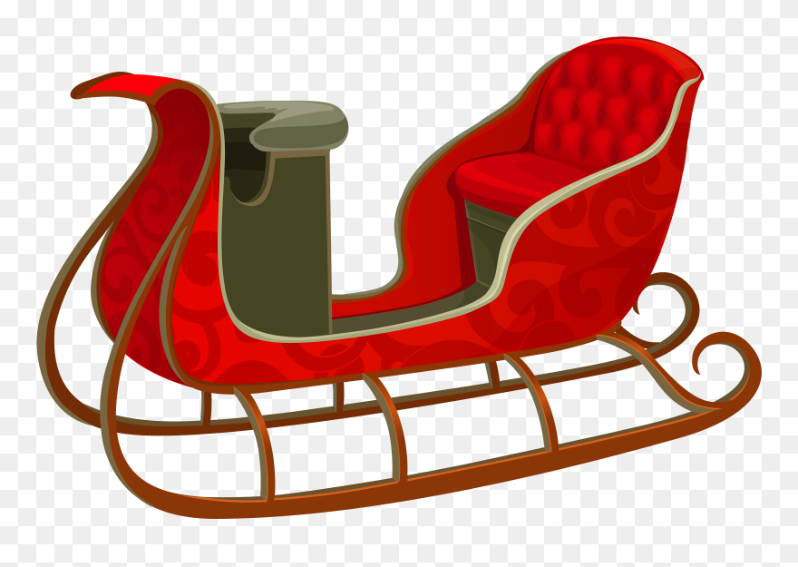 Red Sleigh Clipart Graphic Royalty Free Download Christmas - Sleigh Clipart Png Transparent Png