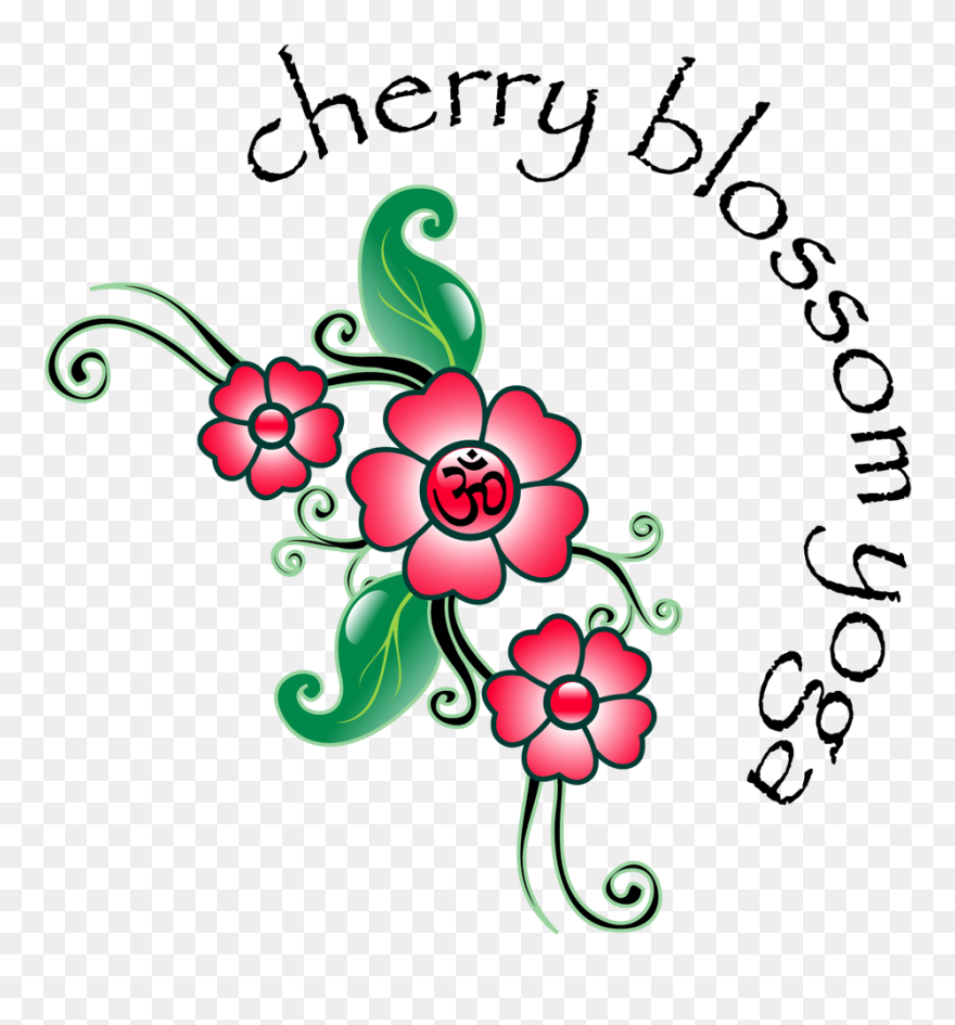 Cherry Blossom Yoga Logo Clipart