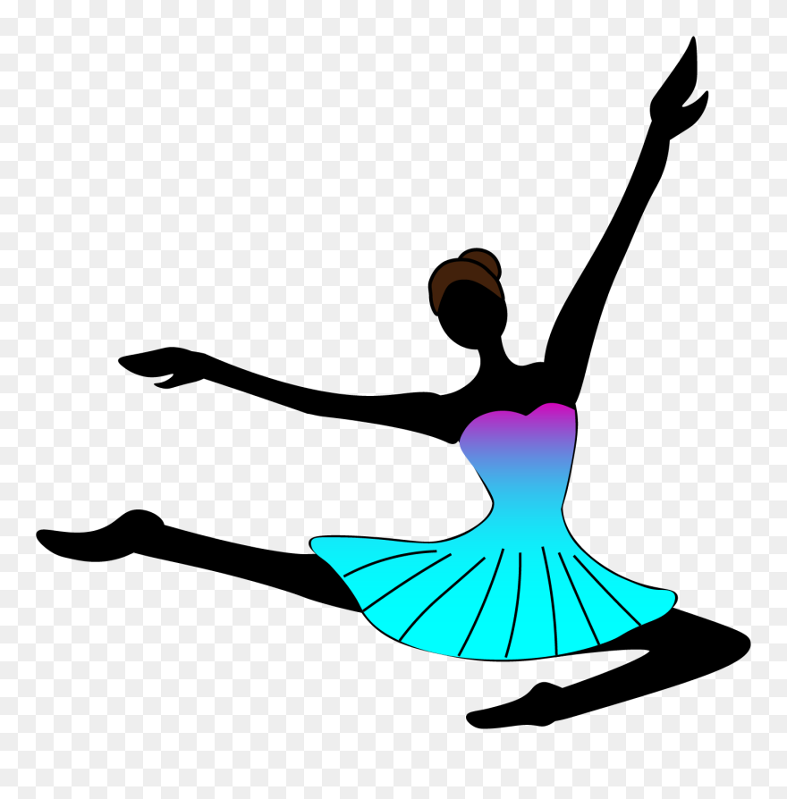 Girl Dancing Logo Black Clipart