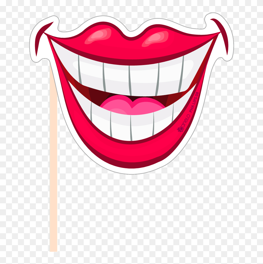 Lips Clipart Shh, Lips Shh Transparent Free For Download - Smile Photo Booth Props - Png Download